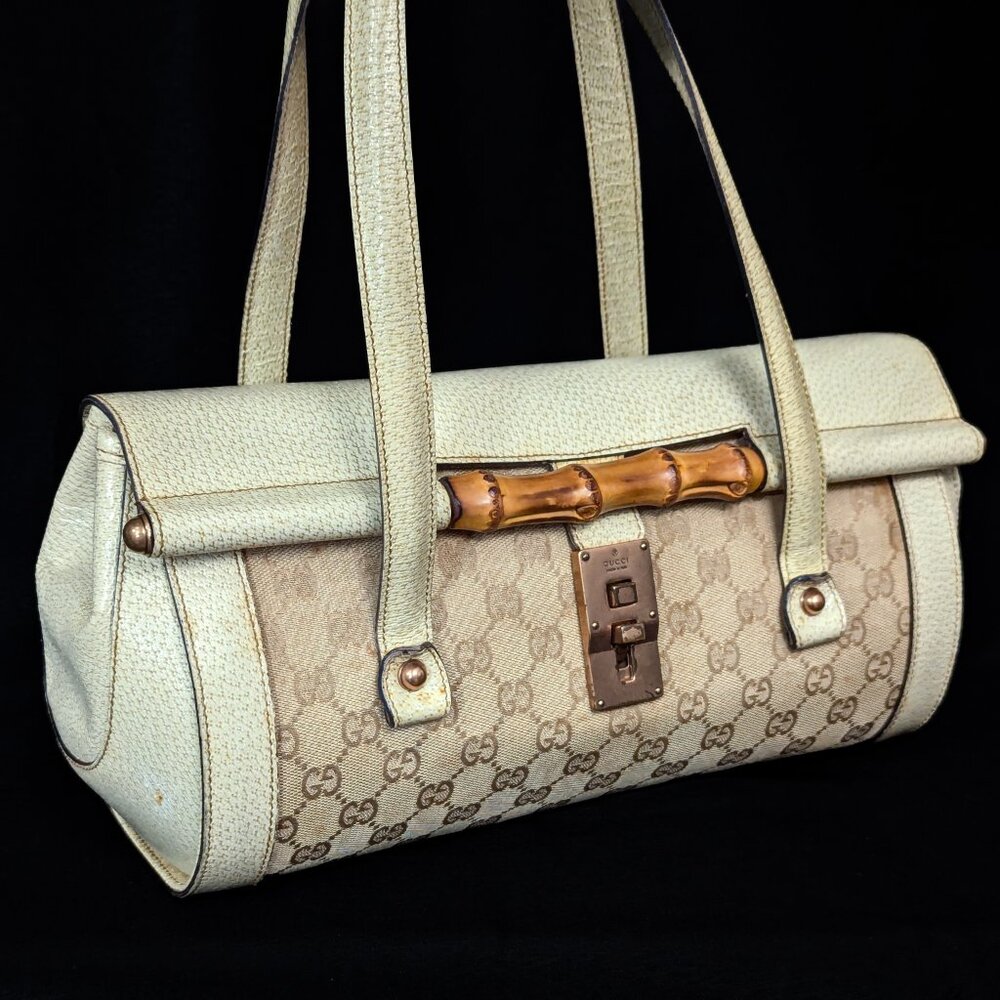GUCCI Bamboo 1947 Bullet Bag - Off White - Picture 1 of 16